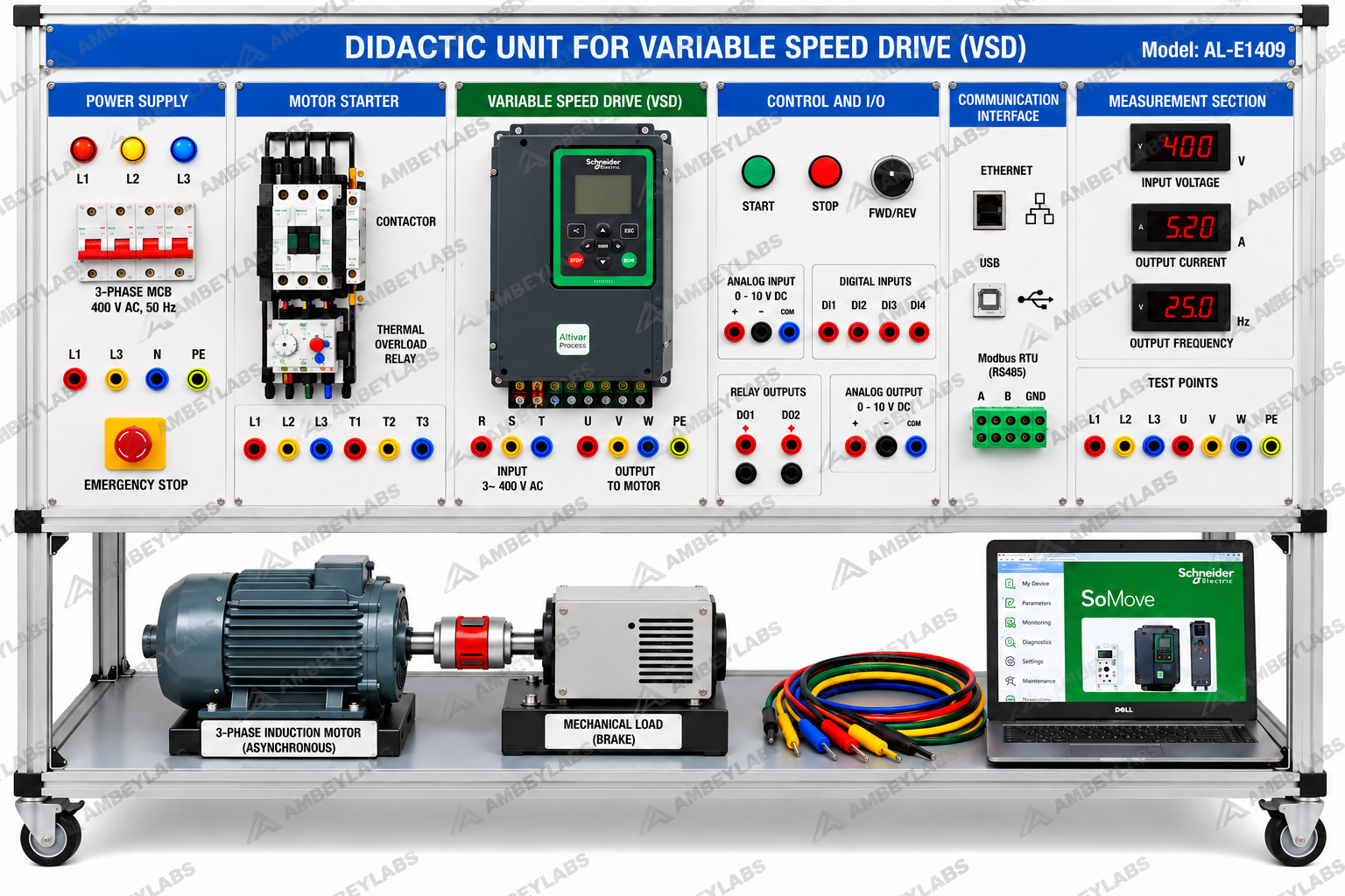 AL-E1409 DIDACTIC UNIT FOR VARIABLE SPEED DRIVE (VSD)